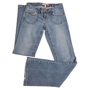 Aeropostale Hailey Skinny Flare Jeans 5/6 Long Low Rise Y2K Mallcore